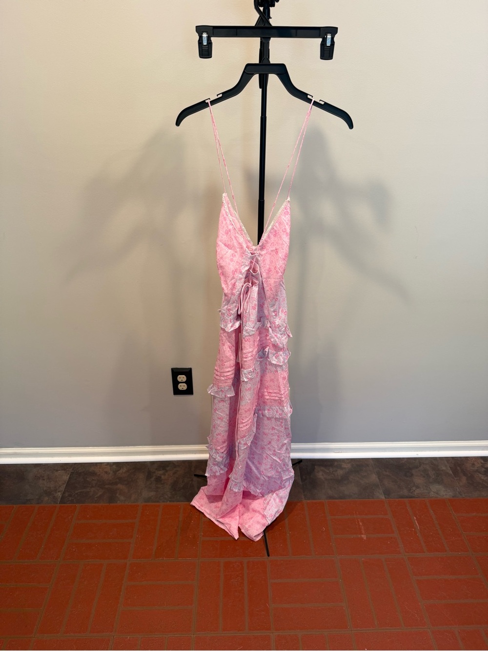 Altar'd State Pink Floral Lace-Up Corset Maxi Dress - Picture 4 of 5